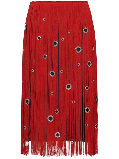 prada fringe skirt